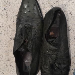 Lace up used ostrich men shoes